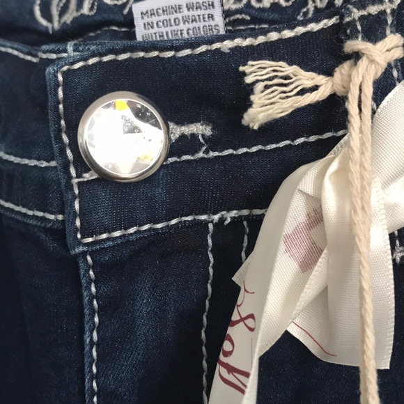 Blue Mid Rise Capris - Picture 2 of 9